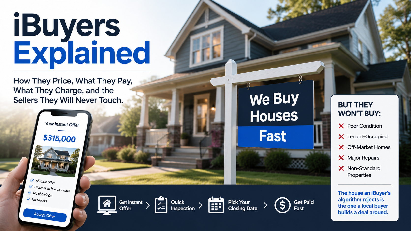 iBuyer instant cash offer process and homes they may reject.