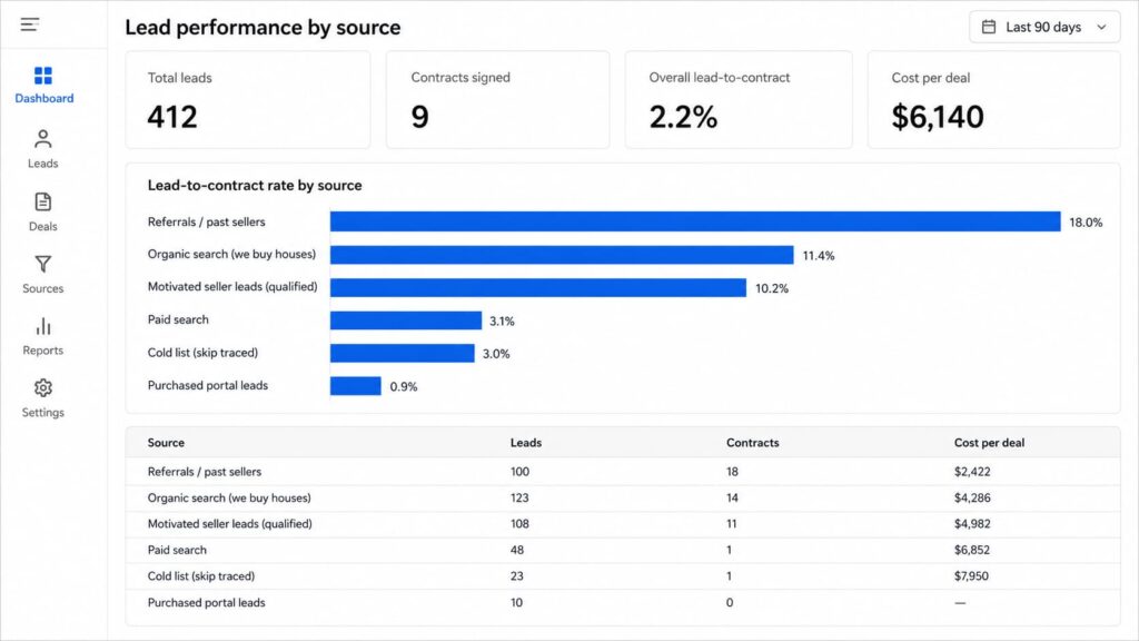 The same phone script produces a 0.9% rate and an 18% rate. The variable is the source, not the script.