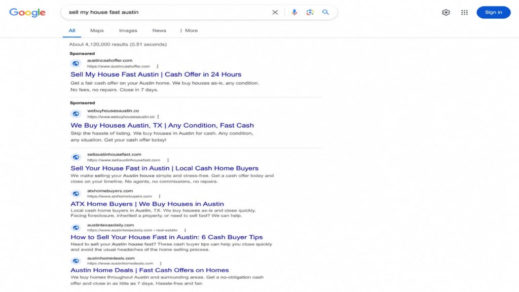 The two "Sponsored" spots above the organic results are the difference between paying per click and ranking for free. This article covers both.
