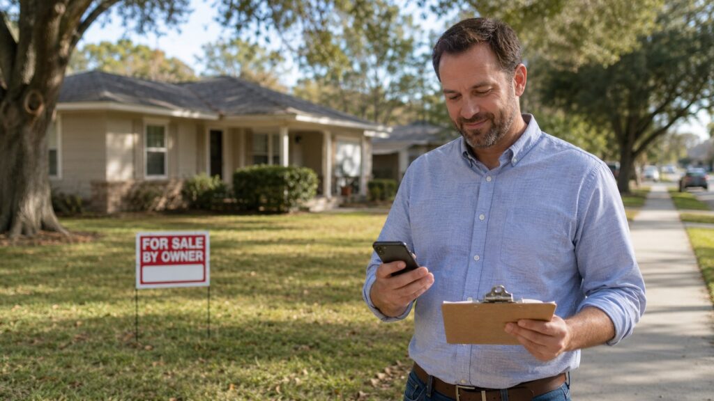Real estate investor receiving a new motivated seller lead generated through SEO.